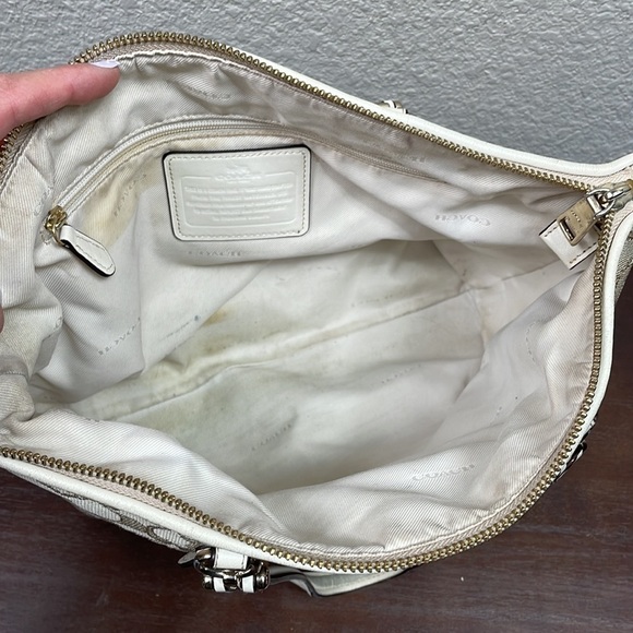 Coach Prairie Signature Jacquard Satchel Light Gold Light Khaki Chalk 36311 - Picture 8 of 14